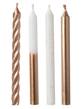 Rose Gold Metallic Mix Candles, 12ct