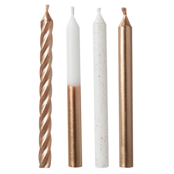 Rose Gold Metallic Mix Candles, 12ct