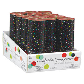Multi Confetti Poppers - Large Pack, 12ct