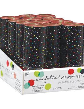 Multi Confetti Poppers - Large Pack, 12ct