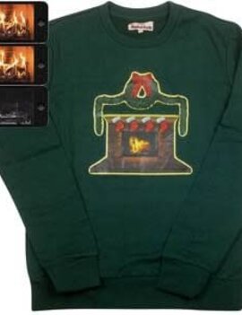 Green Christmas Fireplace- Christmas Sweatshirt