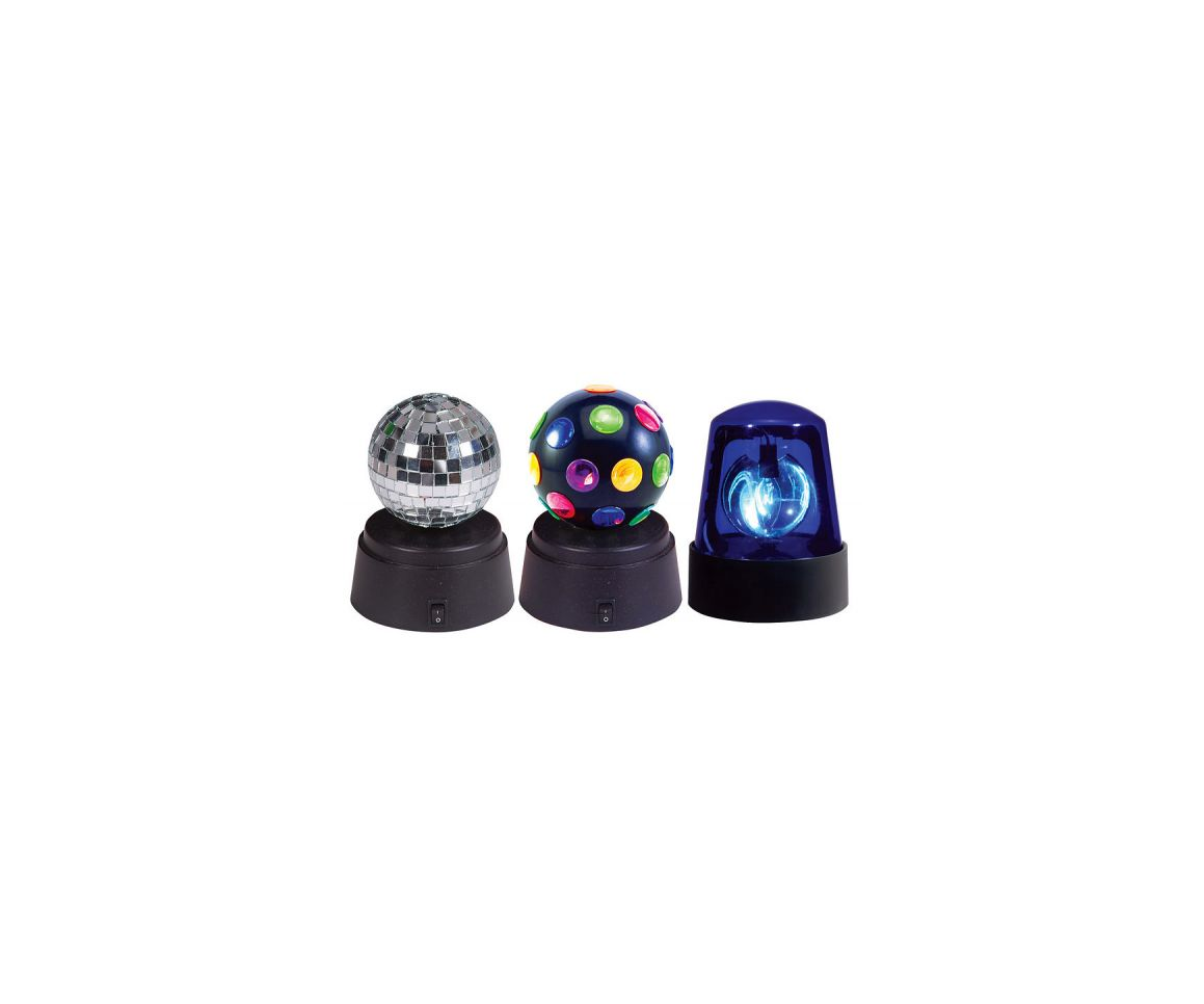 Mini Party Kit- Mini Police Beacon, Mini Disco, Mirror Ball