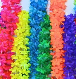 2-TONE BASIC LEI 6 Asst Colors Available Pink, Orange, Yellow, Green, Blue, Purple