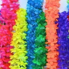2-TONE BASIC LEI 6 Asst Colors Available Pink, Orange, Yellow, Green, Blue, Purple