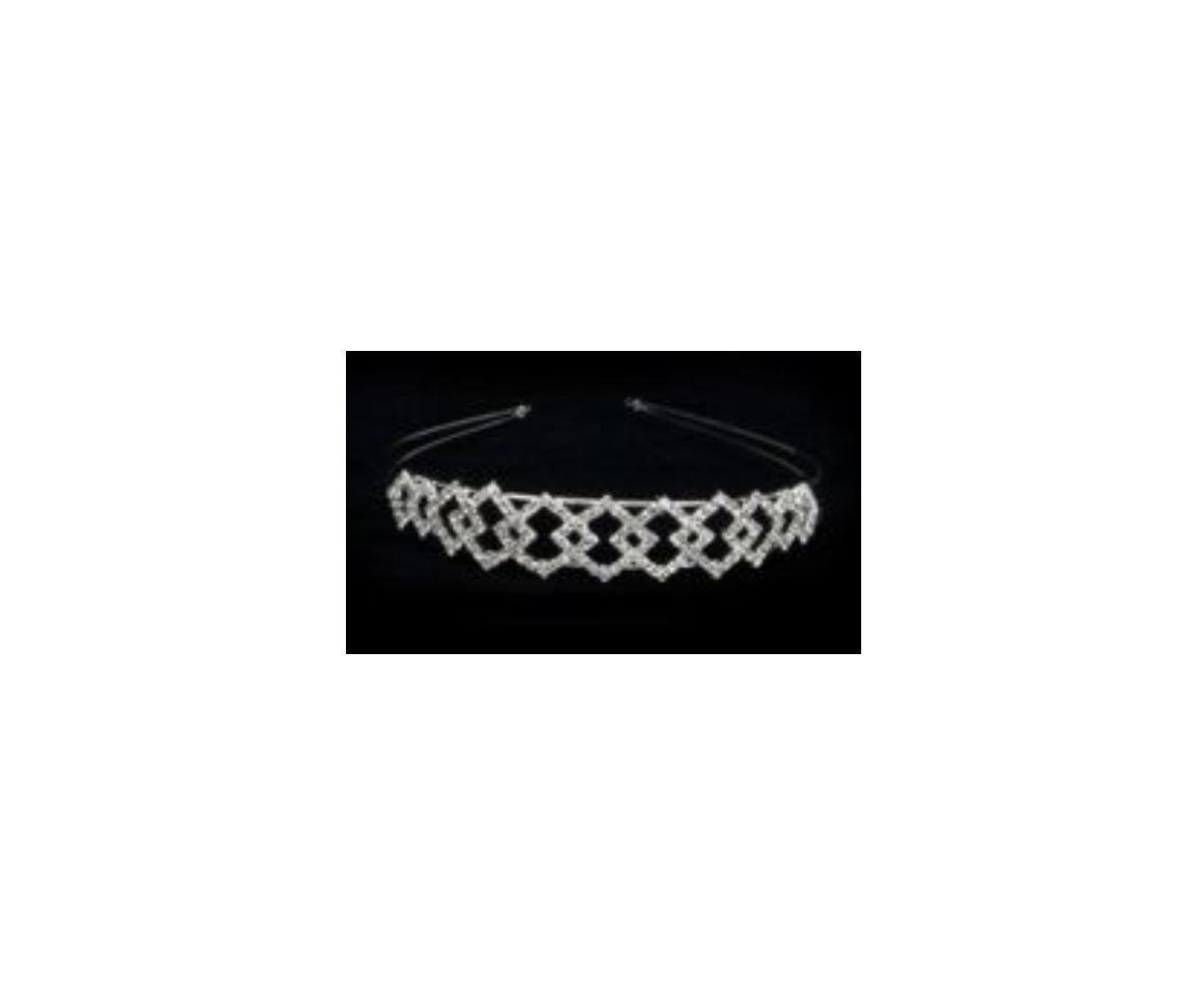 Hairband Rhinestone Square Tiara 1" H