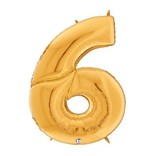 Gigaloon Gold Number 6 Shape Foil Balloon, 64"