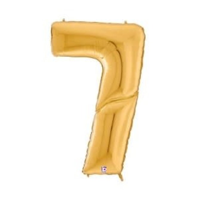 Gigaloon Gold Number 7 Shape Foil Balloon, 64"