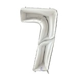 Gigaloon Silver Number 7 Shape Foil Balloon, 64"