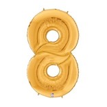 Gigaloon Gold Number 8 Shape Foil Balloon, 64"