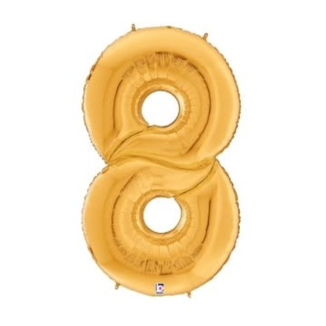 Gigaloon Gold Number 8 Shape Foil Balloon, 64"