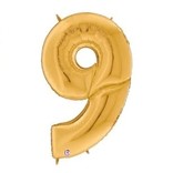 Gigaloon Gold Number 9 Shape Foil Balloon, 64"