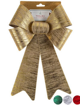 Brushed Metal Bow - 9" x 15" Assorted Colors
