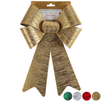 Brushed Metal Bow - 9" x 15" Assorted Colors
