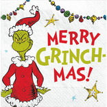 Traditional Grinch Merry Grinchmas Beverage Napkin, 16 ct