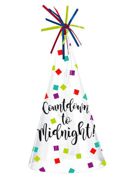 New Year's Plastic Cone Hat - Jewel Tone