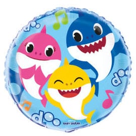 Baby Shark Round Foil Balloon 18", Packaged