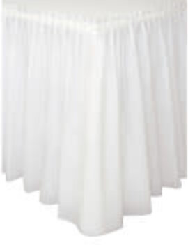 White Solid Plastic Table Skirt