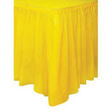 Yellow table skirt