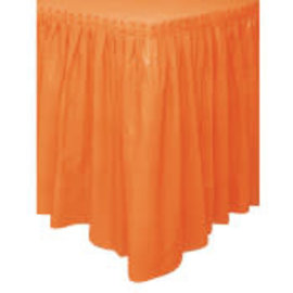 Orange plastic tableskirt