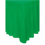 Festive Green Solid Color Plastic Table Skirt, 14' x 29"
