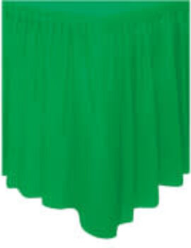Festive Green Solid Color Plastic Table Skirt, 14' x 29"