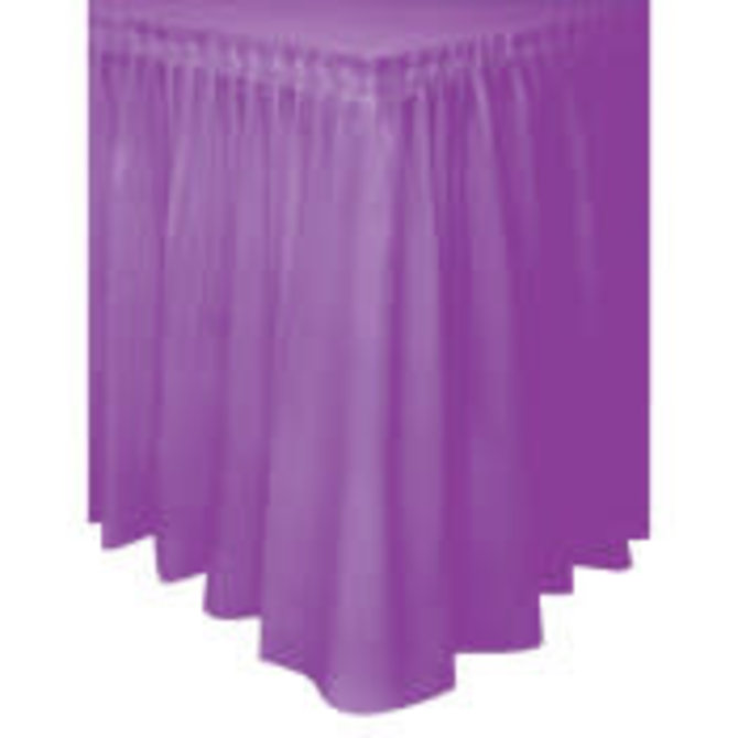 New Purple Solid Plastic Table Skirt