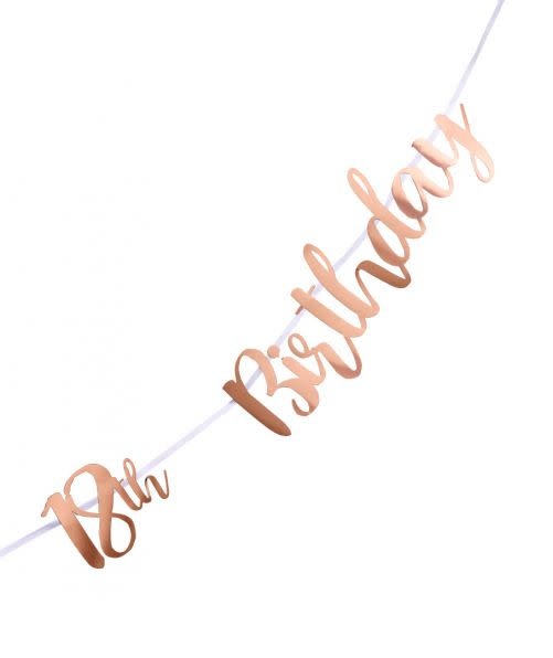 18th Birthday Rose Gold Letter Banner