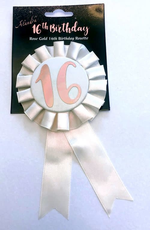 Rose Gold 16th Rosette Badge