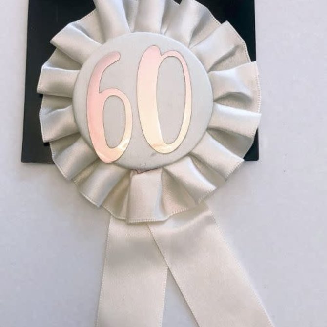 Rose Gold 60th Rosette Badge