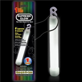 6" Supreme Glow Stick - White
