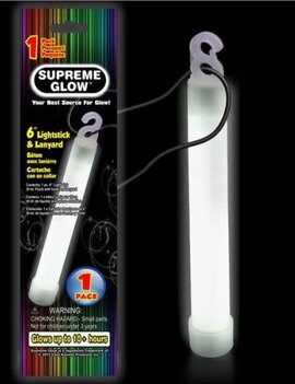 6" Supreme Glow Stick - White