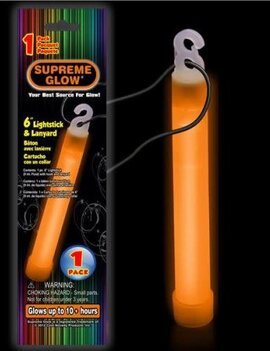 6" Supreme Glow Stick- Orange