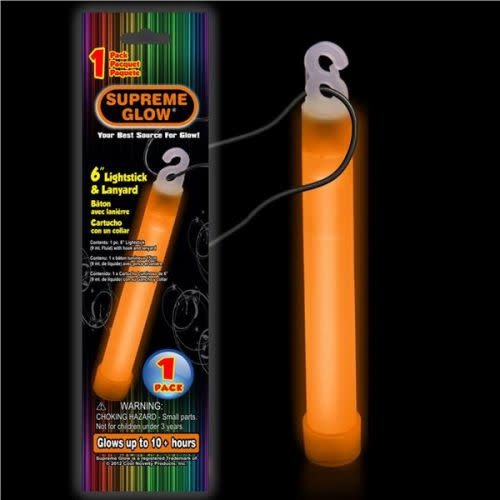 6" Supreme Glow Stick- Orange
