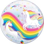 Happy Birthday Rainbow Unicorn Bubble Balloon, 22"
