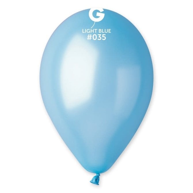 Metallic Light Blue 12" Latex Balloons, 50ct