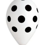 Polka Dot White-Black 12" Latex Balloons, 50ct *