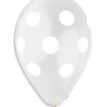 Polka Dot White-Clear 12" Latex Balloons, 50ct *