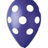 Polka Dot Navy Blue-White 12" Latex Balloons *