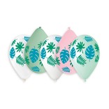 Tropical Leaves 12" Printed Latex Balloons, 50ct