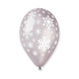 Snowflake 12" Printed Latex Balloons, 50ct