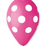 Polka Dot Fuchsia-White 12" Latex Balloons, 50ct *