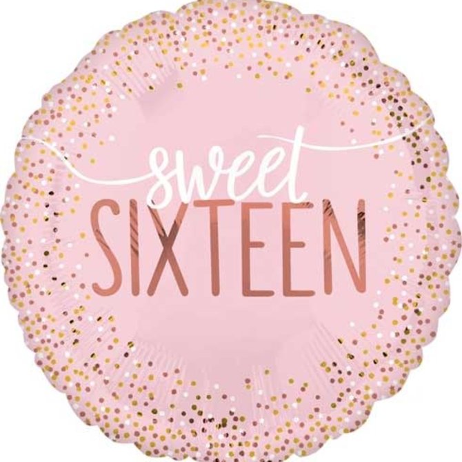 Sweet Sixteen Blush Foil Balloon, 18"
