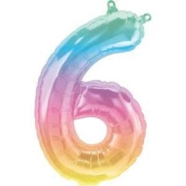 16" Number 6 - Rainbow