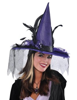Deluxe Purple Witch Hat