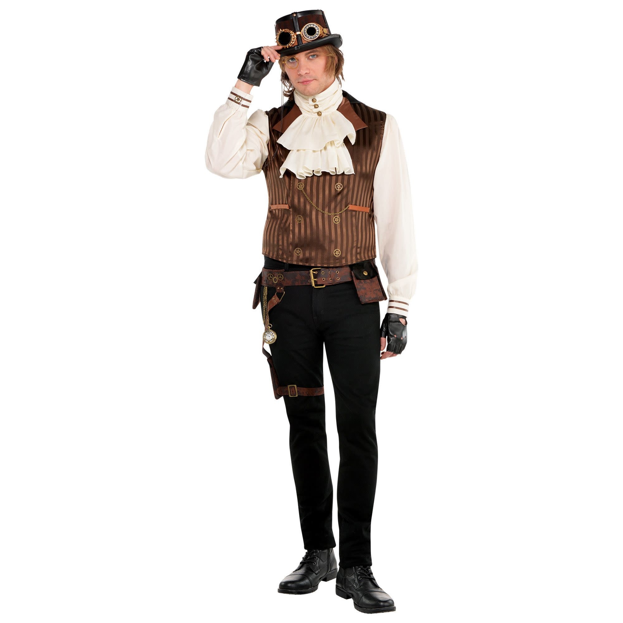 Steampunk Vest w/ Attached Shirt - Large/ X-Large