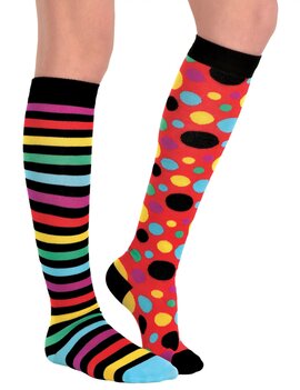 Clown Mis-Matched Knee Socks