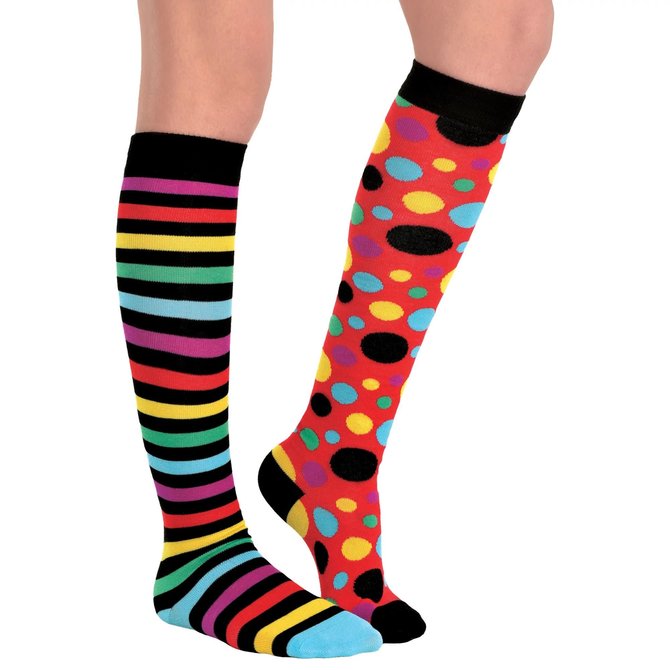 Clown Mis-Matched Knee Socks