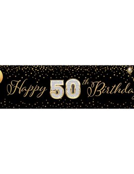 Cheers to 50 Banner, 4 x 1