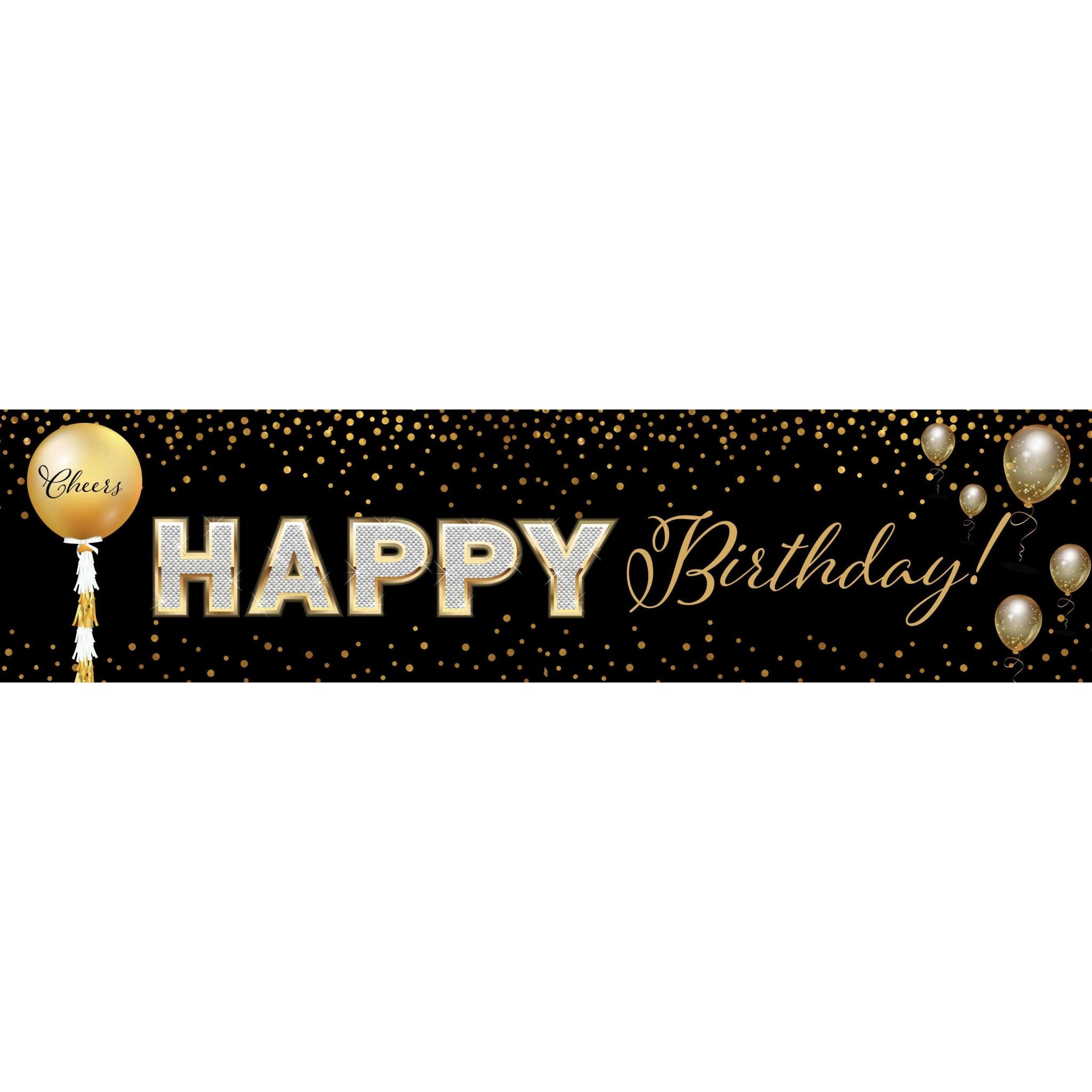 Cheers to a Happy Birthday Banner, 4 x 1