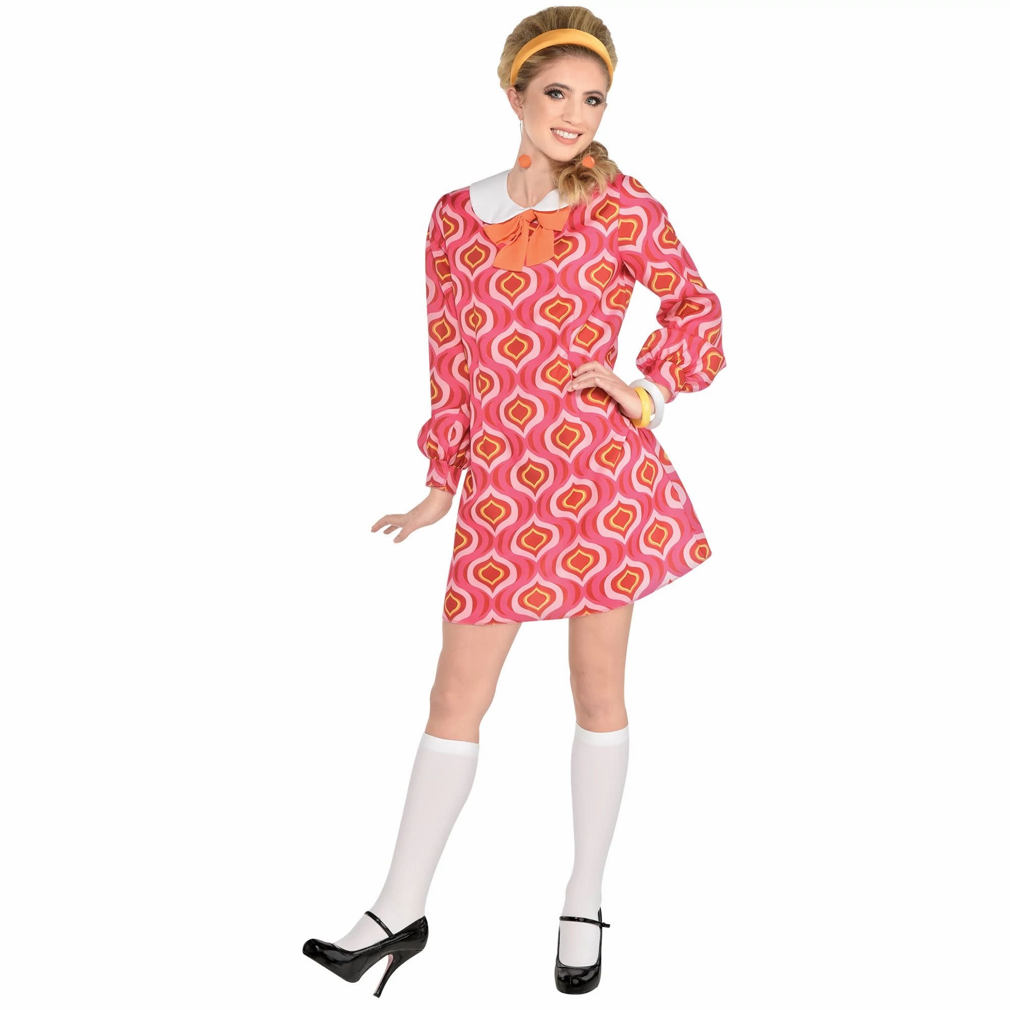 mod party dress 60's Mod style dress abstract bold pattern, Vintage style mini party dress Groovy T-shirt dress